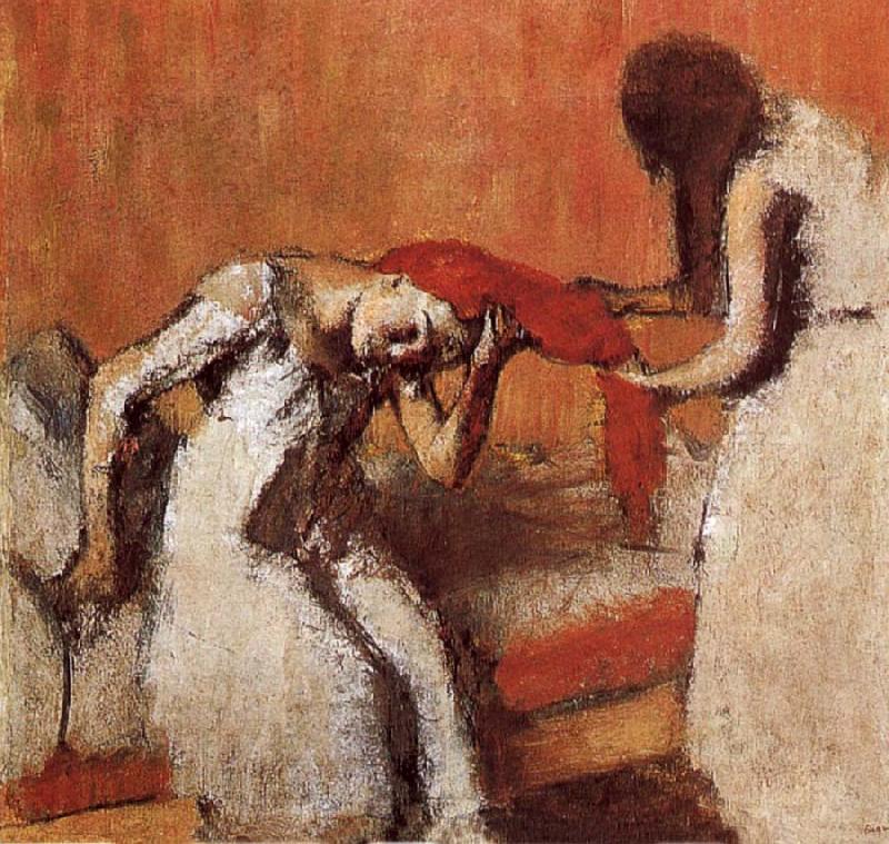 Edgar Degas Two lady dressing up hair oil painting picture